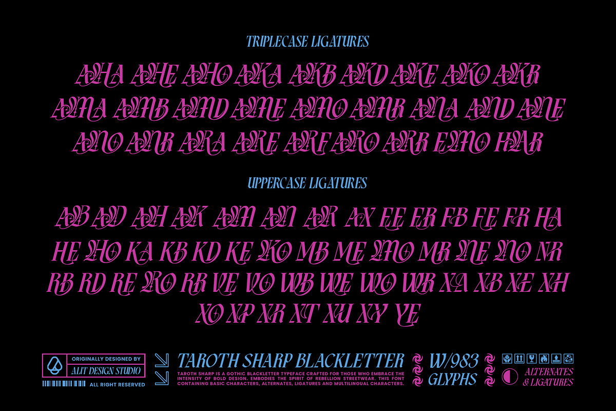 Taroth Sharp Typeface, a Blackletter Font by alit design (Photo 14 of 17)