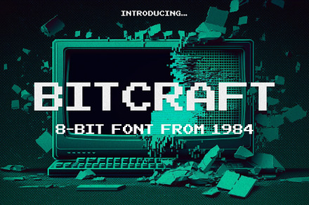 Bitcraft - Computer Pixel Font, a Sans Serif Font by HipFonts