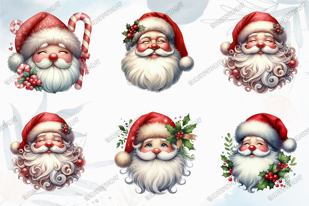 Cute Santa Face Clipart, an Illustration by designcity5 (Photo 3 of 5)