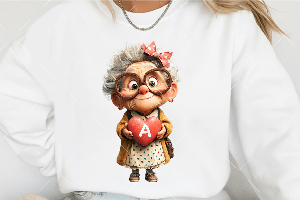 Grandma Holding Heart Alphabet Clipa, an Illustration by OK Design (Photo 4 of 6)