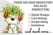 Whimsical Christmas Fluffy Dogs Clip, an Illustration by Daily.Designs (Thumbnail 2 of 8)