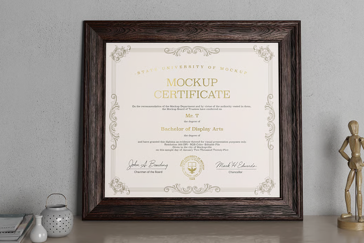 Certificate Mockup, a Books & Magazine Mockup by graphicsauce (Photo 3 of 3)