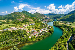 Gorge of the ain river in france stock photo containing france and water, a Nature Photo by Leonid Andronov