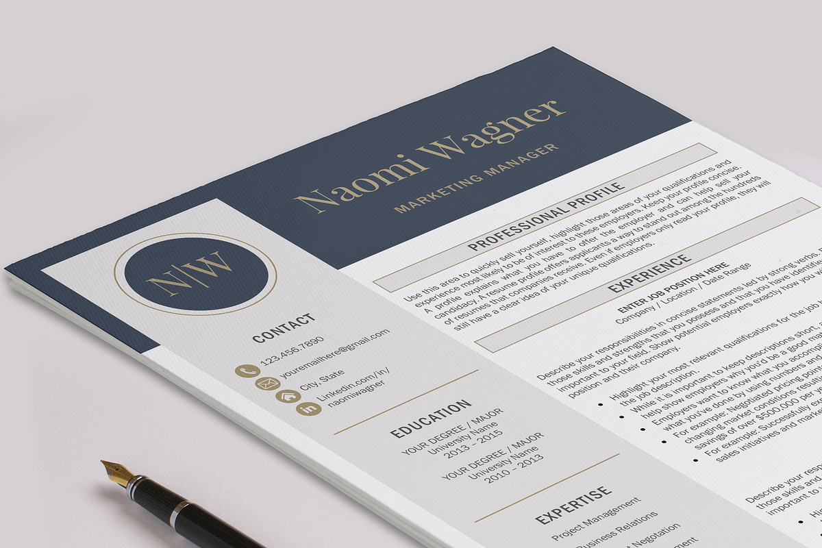 Resume Template / CV Template, a Resume Template by Klamp Studio (Photo 7 of 9)