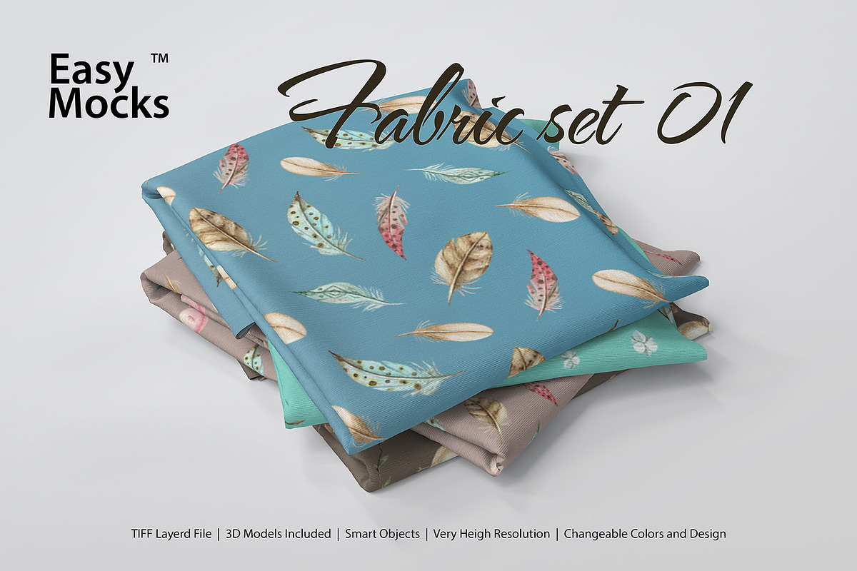 Fabric Mockup set 01, a Product Mockup by Easy Mocks (Photo 1 of 5)