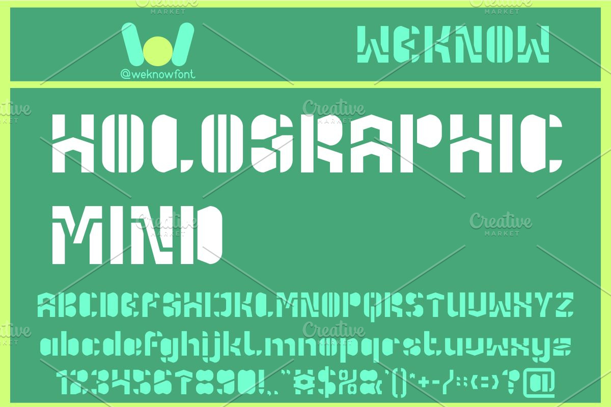 Holographic Mind font, a Font by weknow (Photo 1 of 8)