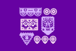 Flat Papel Picado Asset Illustration, an Illustration by graphicook