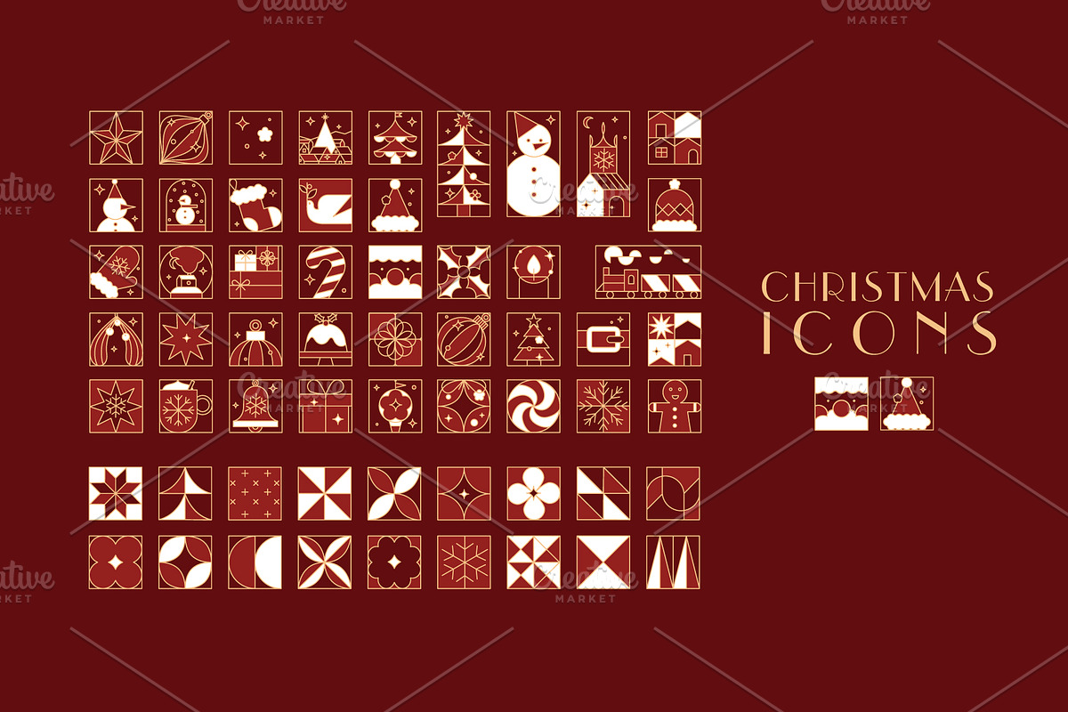 Mosaic Christmas Icon Collection, a Seasonal Illustration by Anna (Photo 12 of 12)