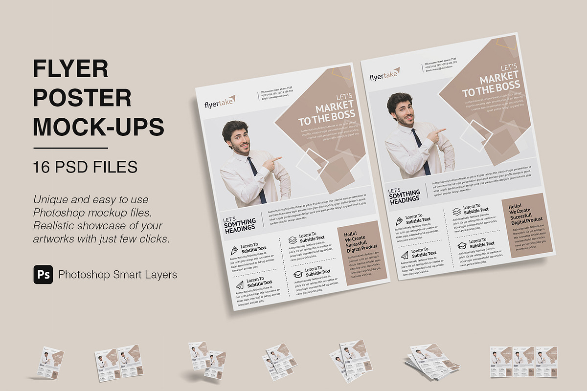 A4 Flyer Poster Mockup Bundles, a Flyer Template by Graphic Aesthetic (Photo 1 of 22)