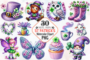 Pastel Purple St Patrick's Clipart, an Illustration by RobertsArt (Thumbnail 1 of 7)