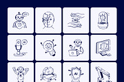 Machine Learning Doodle Icon Set, an Outline Icon by Vectors Market (Thumbnail 8 of 8)