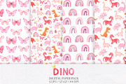 Watercolor Dinosaurs Girl clipart, a Background Graphic by LarysaZabrotskaya (Thumbnail 7 of 9)