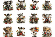 Cute Safari Animals Clipart, an Animal Illustration by Designking (Thumbnail 2 of 5)