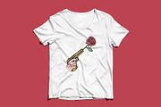 hand holding gun with rose flower, a Person Illustration by gunaonedesign (Thumbnail 4 of 4)