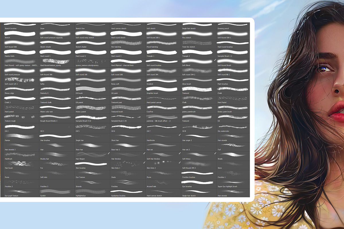 Portrait Brushes, a Brush Add-On by vurdembrushes (Photo 2 of 3)