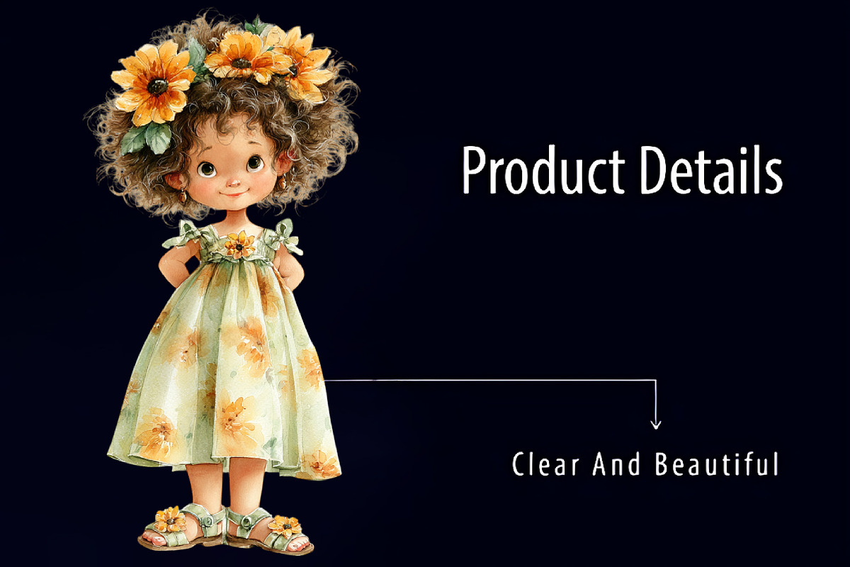 Cute Summer Girl PNG Clipart, a Seasonal Illustration by RobertsArt (Photo 5 of 7)