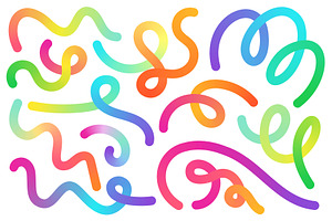 Spiral wavy marker lines icons, an Illustration by Lemberg Vector