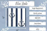 Blue Sailboat Fisherman Pattern, a Pattern Graphic by Paper & Pattern Studio (Thumbnail 4 of 9)