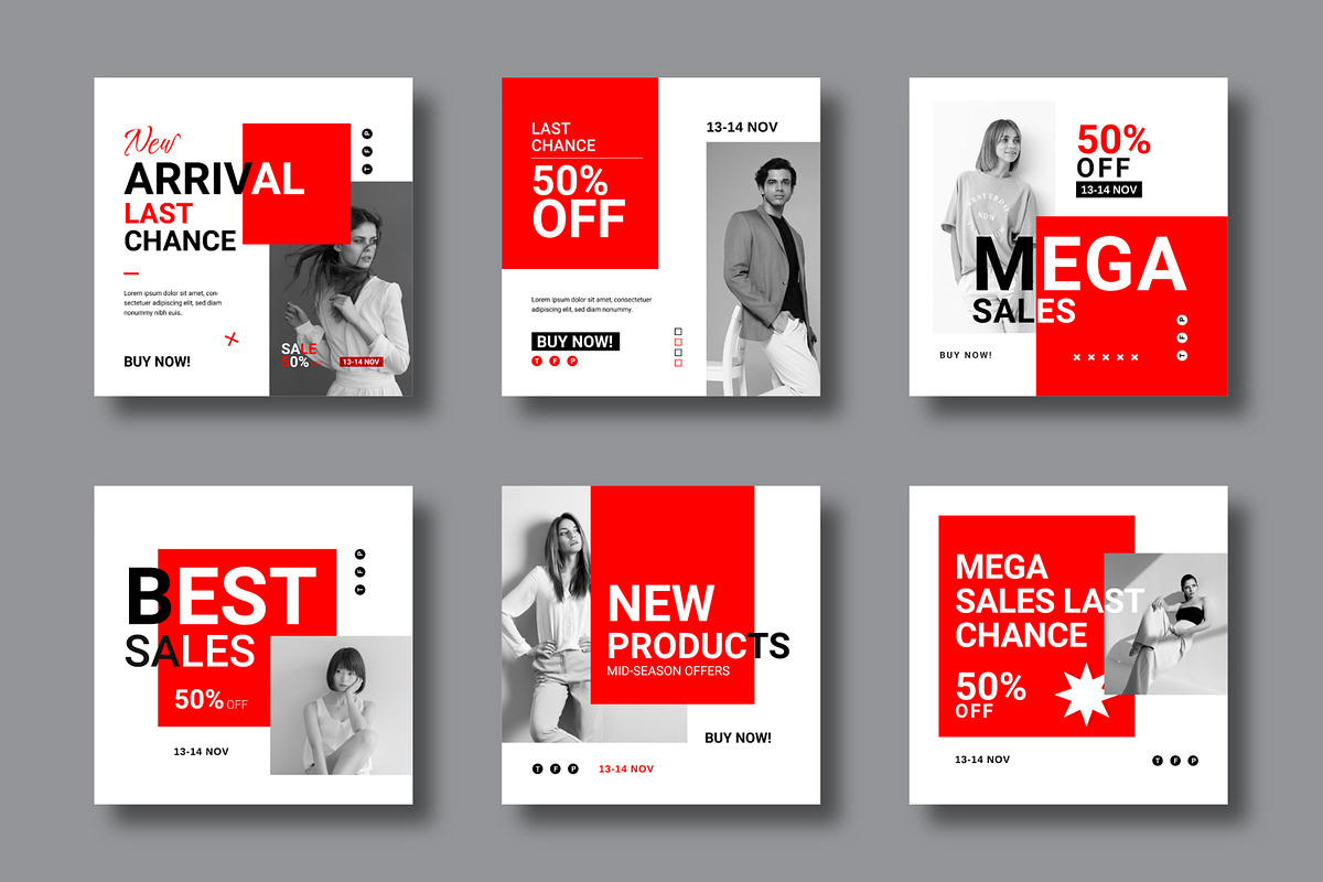 Fashion Social Media Post Layout, a Social Media Template by MightyDesign (Photo 1 of 8)
