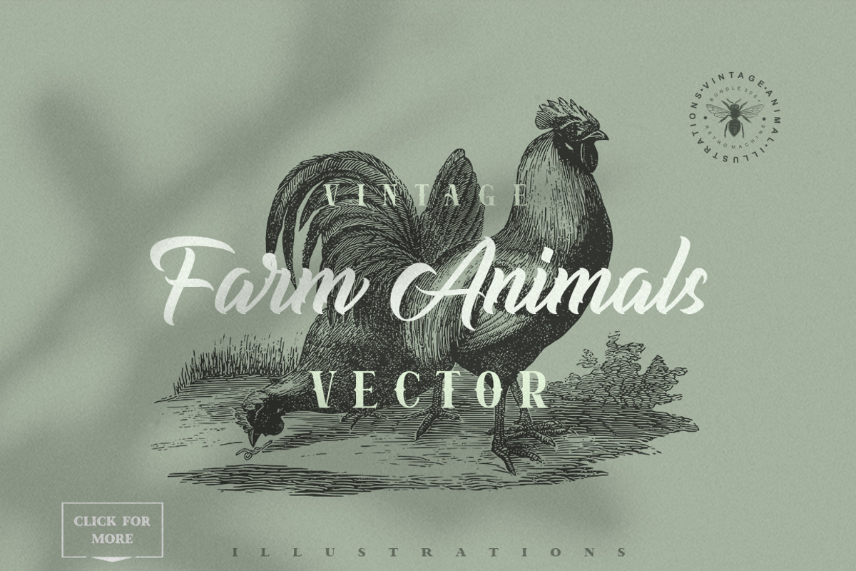 Vintage Animals Bundle 300+, an Animal Illustration by Retro Machine (Photo 11 of 21)