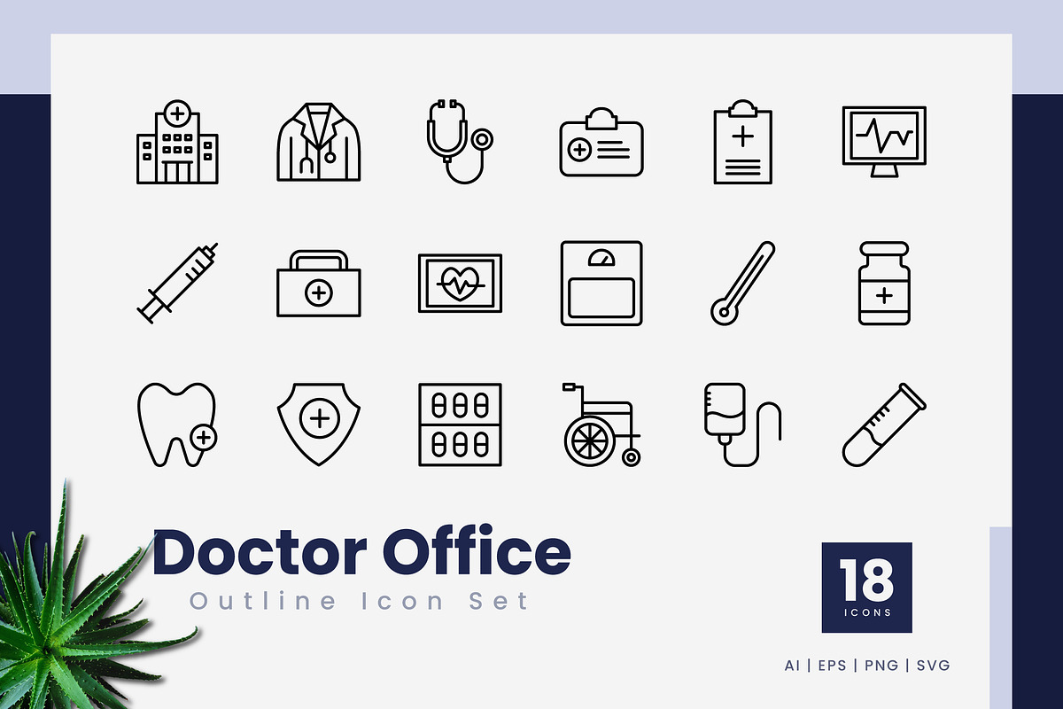 Doctor Office Outline Icons, an Outline Icon by Zeer Graphic