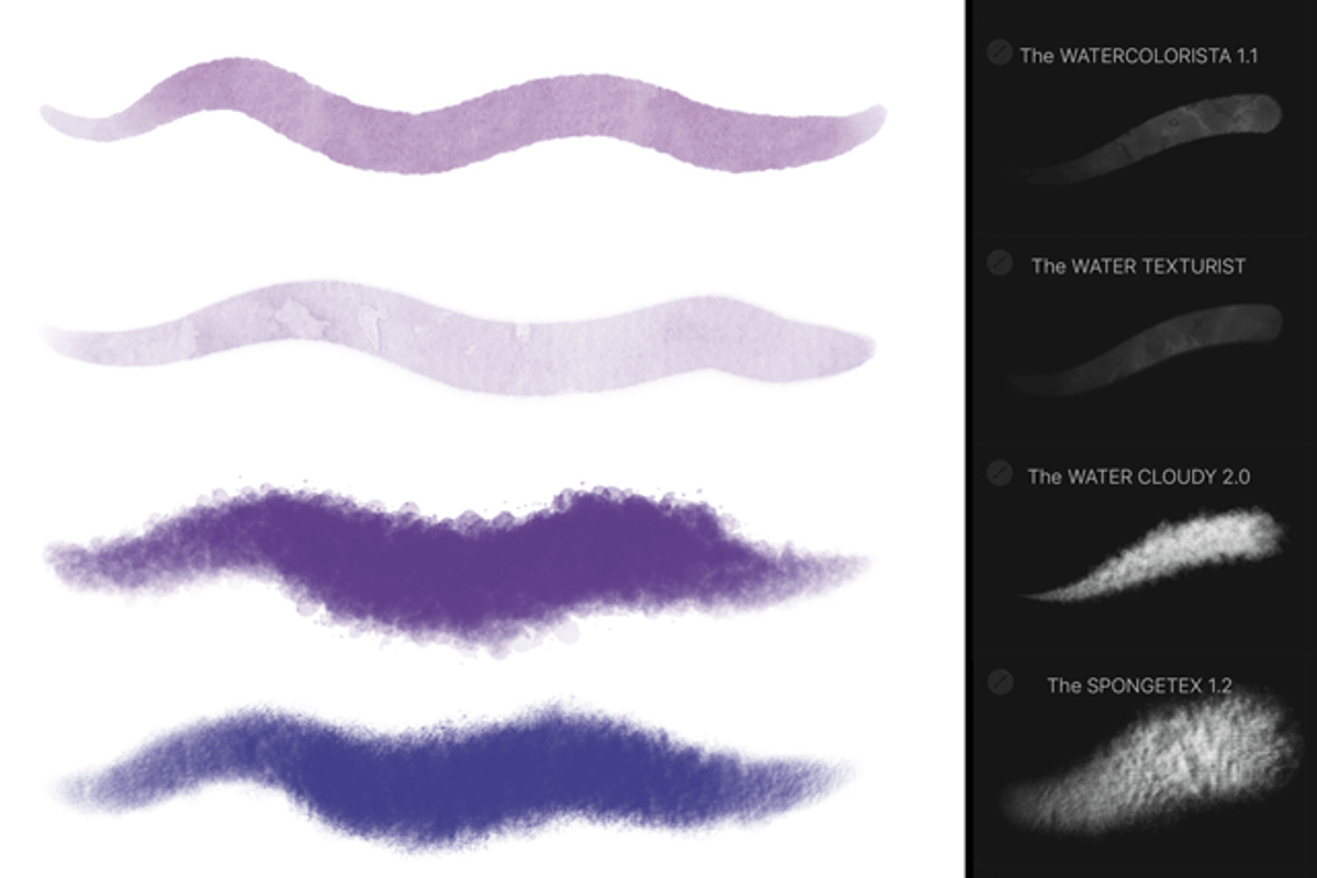 70+ Watercolor & Wet Paint Brushes, a Brush Add-On by Georg's Procreate Brushes (Photo 15 of 19)