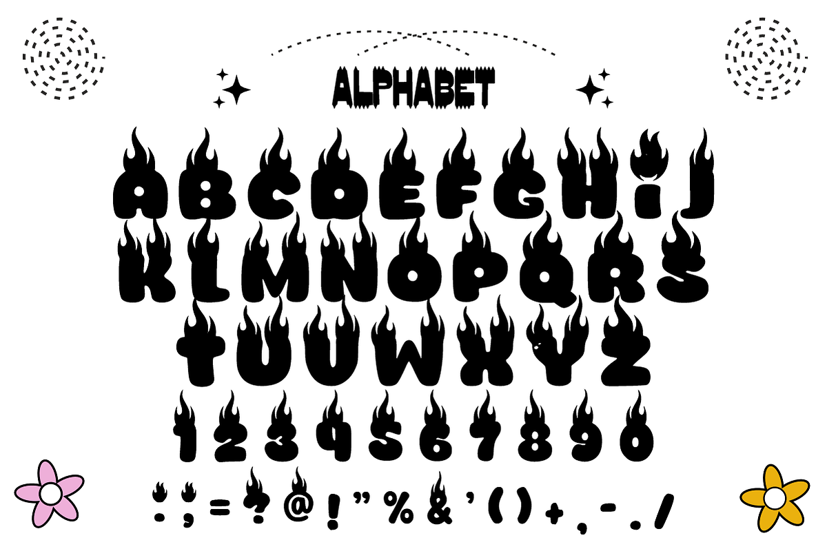 Dragon Fire - Bold Flame Font, a Sans Serif Font by KiddoGlyphs Studio (Photo 5 of 5)