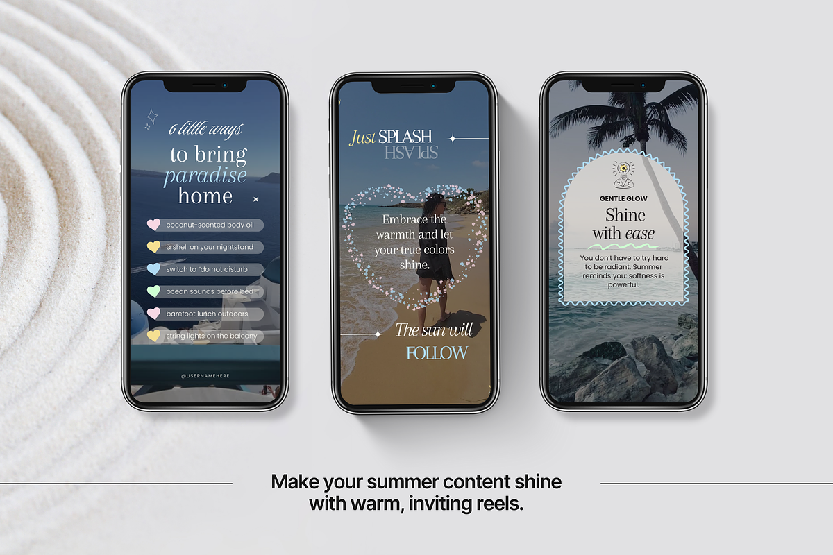 100 Summer Aesthetic Reels Templates, a Social Media Template by DigiPax (Photo 4 of 10)