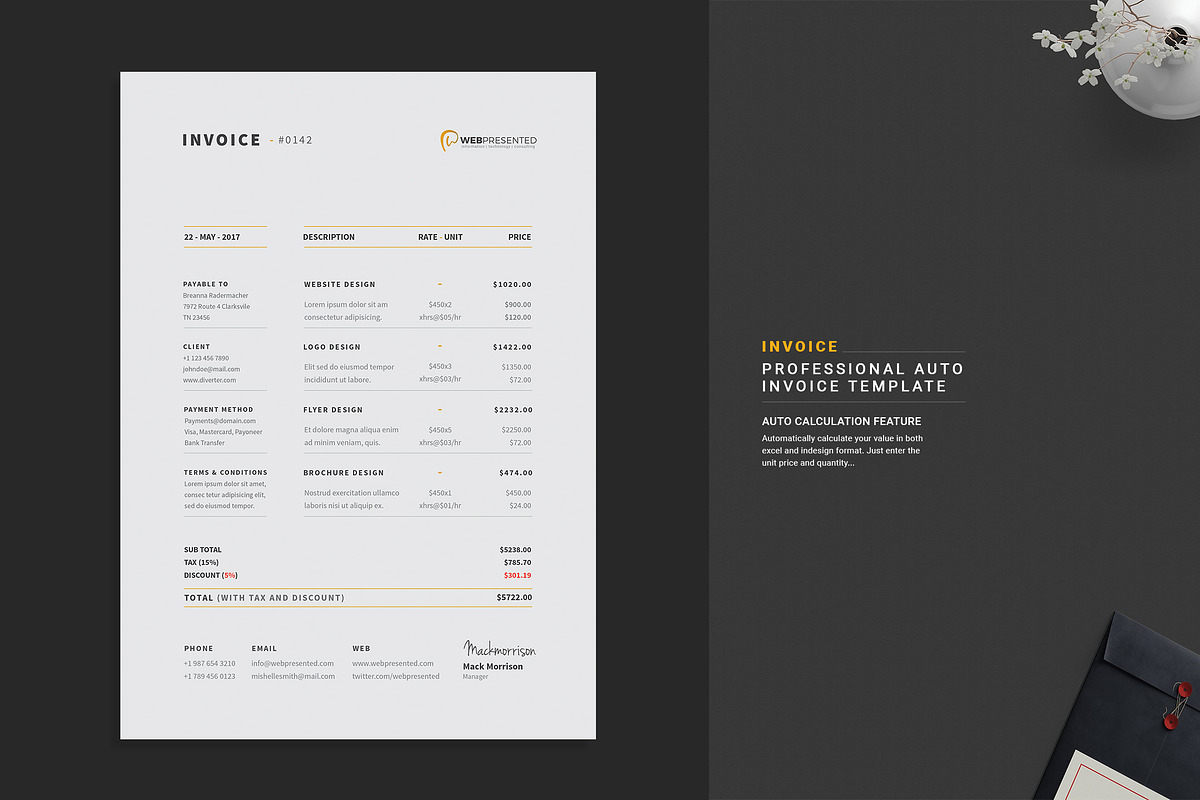 Invoice, a Stationery Template by Diverter (Photo 1 of 12)