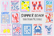 Summer Beach Hand Drawn PNG Bundle, an Illustration by Libby Wishes (Thumbnail 1 of 16)