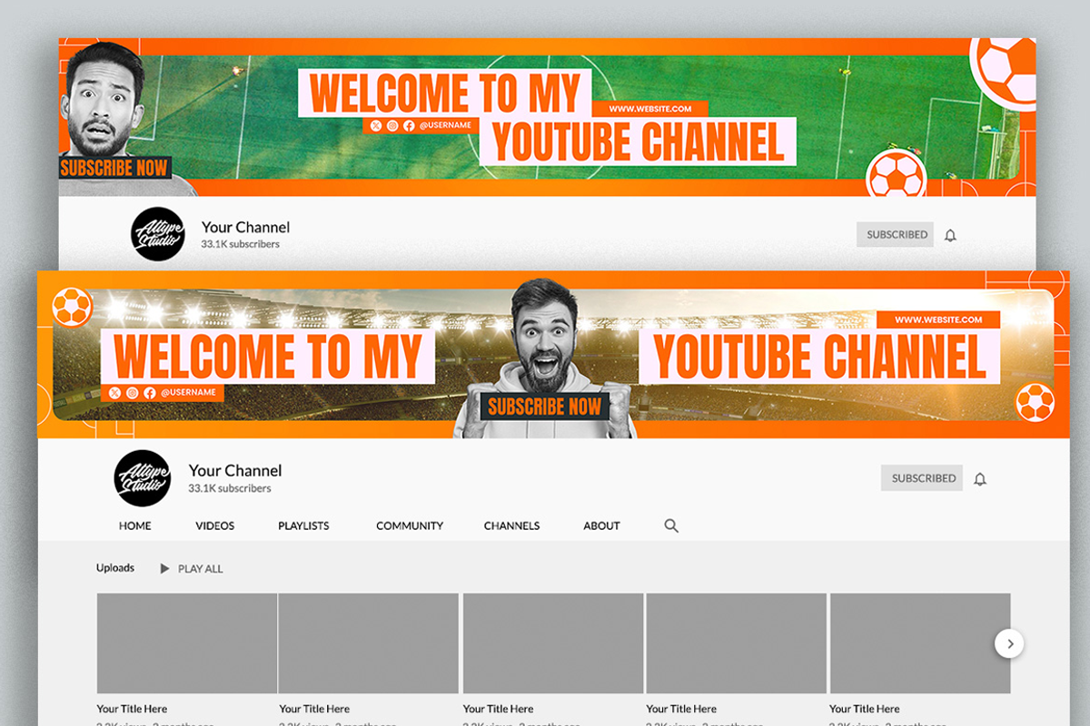 Sport Game Reaction Video Youtube Te, a Social Media Template by Attype (Photo 2 of 5)