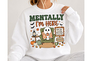 Mentally Cozy Ghost Halloween PNG, a Seasonal Illustration by DreamCafeArt (Thumbnail 4 of 7)