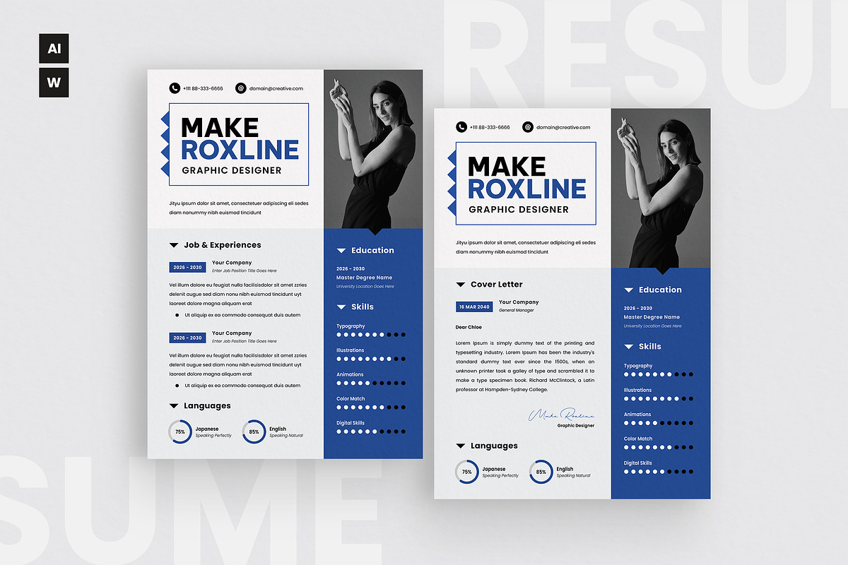 Professional CV Resume, a Resume Template by dokudokunomi (Photo 1 of 4)