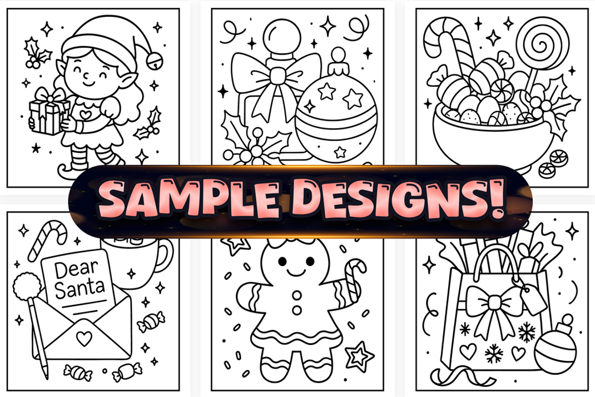 Easy Cozy Girl Christmas Coloring, a Seasonal Illustration by Craftsbeefy (Photo 2 of 4)