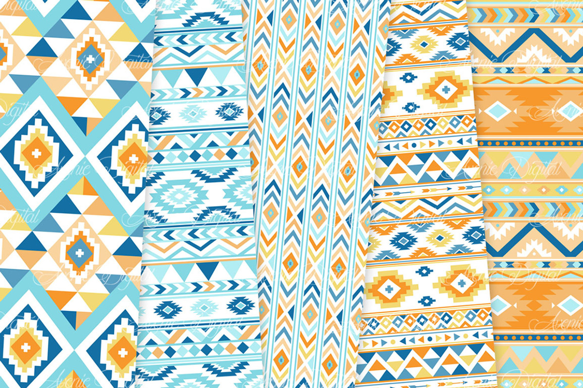 Beach Aztec Digital Paper, a Pattern Graphic by Avenie Digital (Photo 4 of 4)