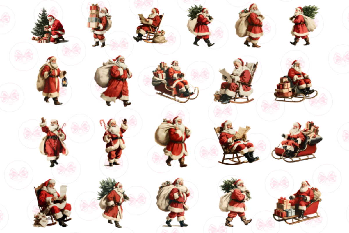 Retro Santa Clipart, an Illustration by Markicha Art (Photo 3 of 4)