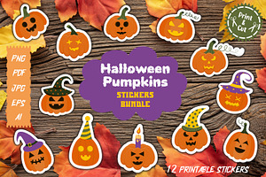 Halloween Pumpkins Stickers Bundle