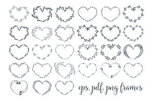 Botanical heart frames