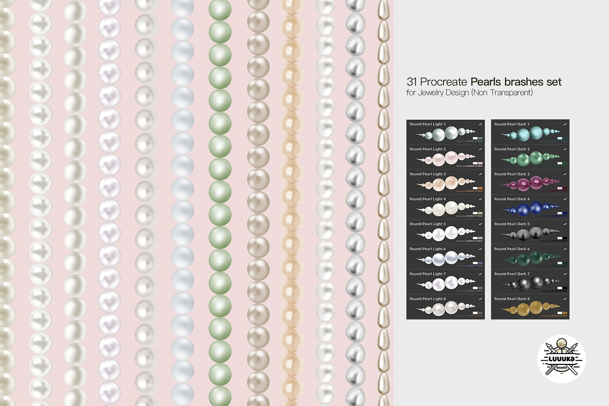 31 Procreate Pearls brashes set, a Brush Add-On by Luuuka studio (Photo 5 of 7)