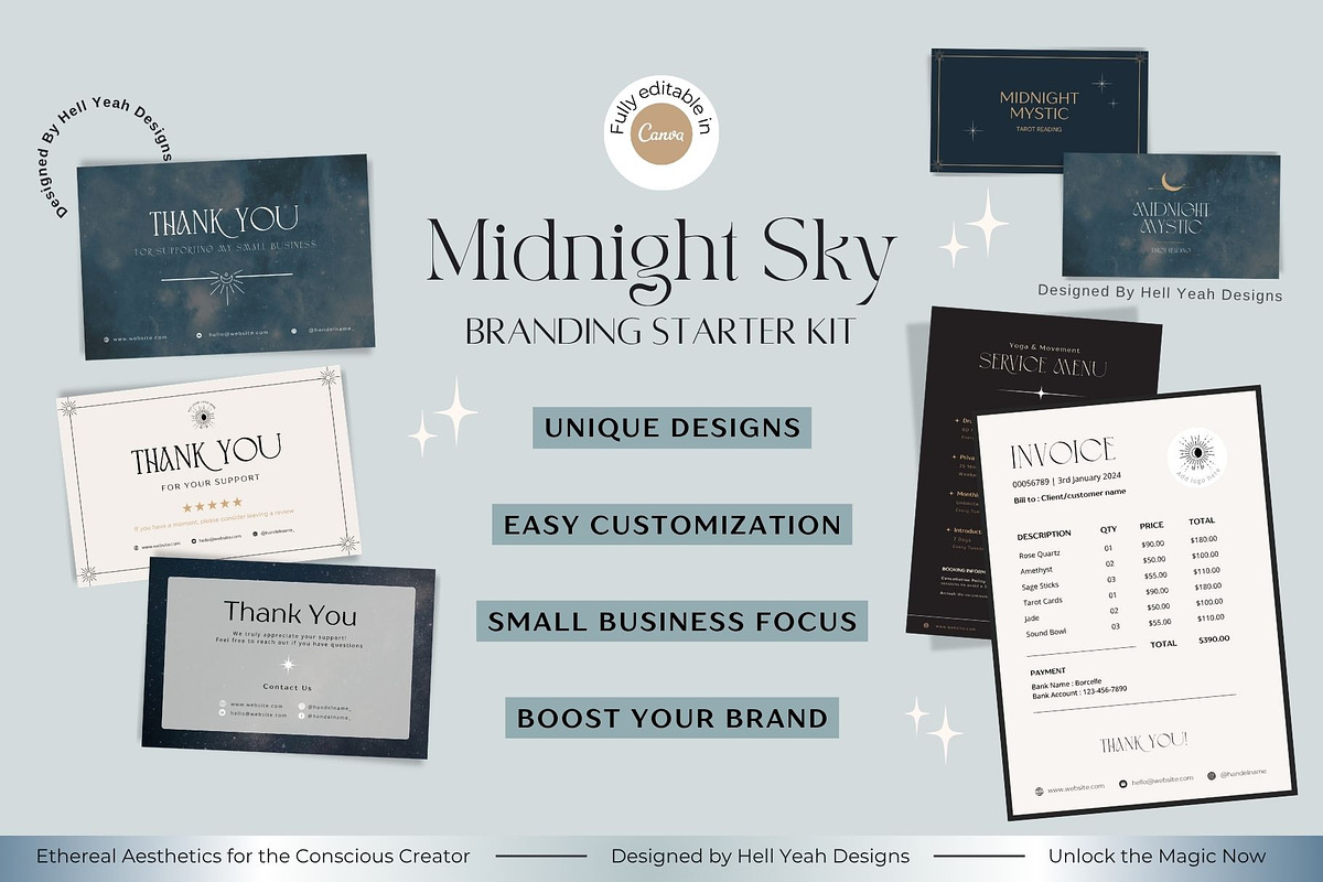 Midnight Sky Branding Starter Kit, a Branding & Logo Template by Hell Yeah Designs (Photo 12 of 16)