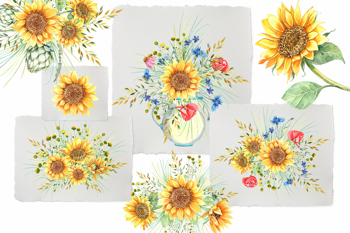 Sunflowers, an Illustration by JennyColorArt (Photo 5 of 13)