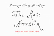 The Rose Atelier// Hand drawn Font, a Handwritten Font by PeachCreme (Thumbnail 1 of 15)