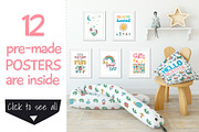 Nursery for a girl-Clipart&Lettering, an Animal Illustration by Truefiesta (Thumbnail 7 of 8)