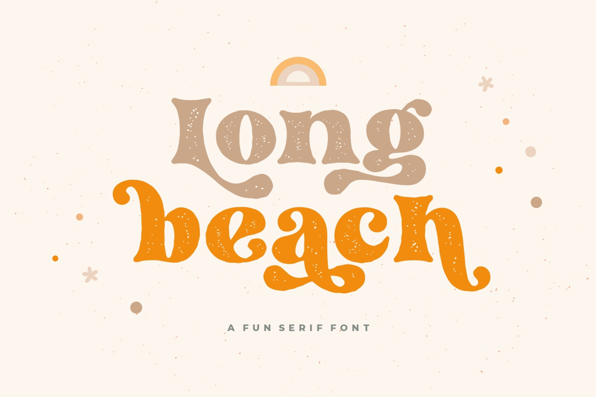 Long Beach - Fun Retro Serif Font, a Serif Font by HansCo Studio (Photo 1 of 9)