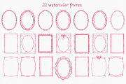 Bow Watercolor Red Frames, a Background Graphic by Solo Art Original (Thumbnail 2 of 9)