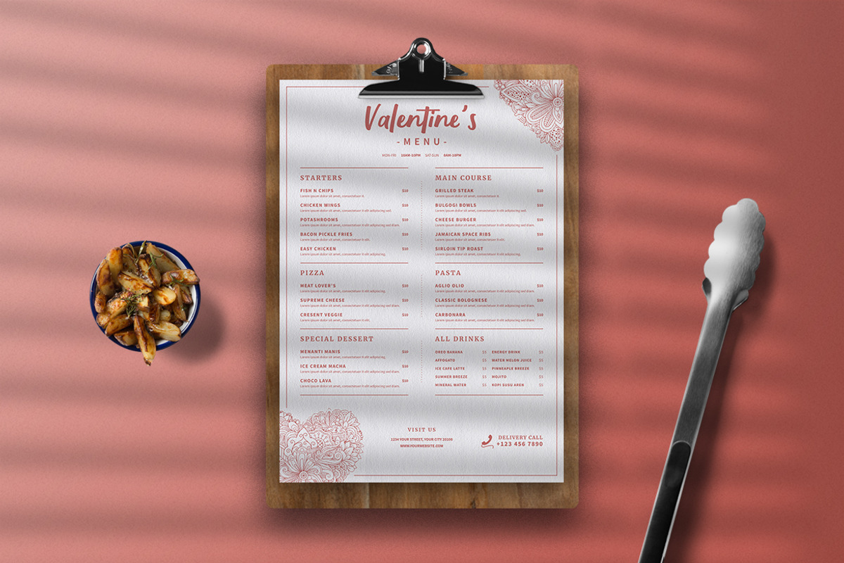 Valentine's Food Menu, a Print Template by The Savory Directors (Photo 3 of 3)