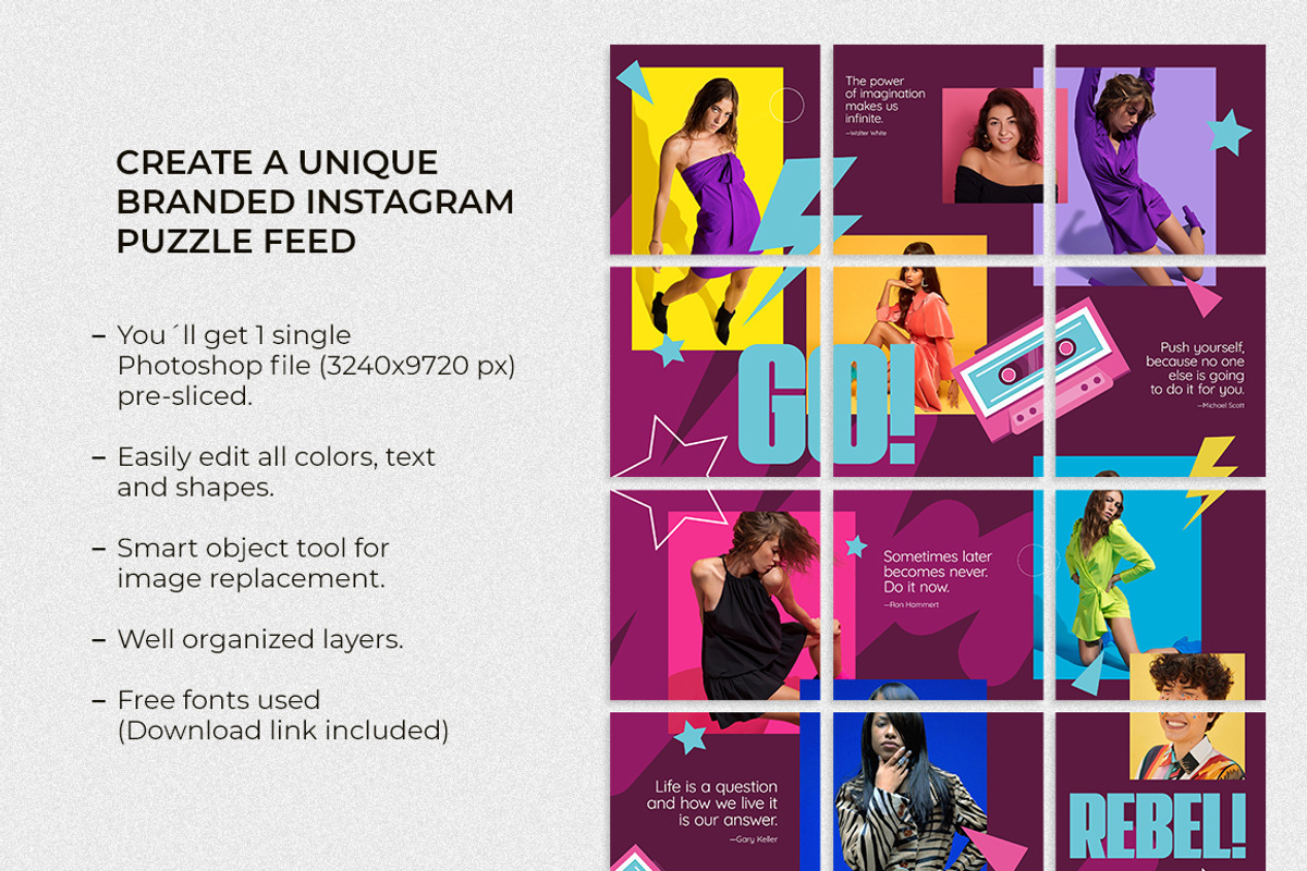 Colorful - Instagram Puzzle Feed, a Social Media Template by Plan B (Photo 2 of 6)