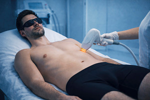 laser hair removal on the chest, generative AI, a Photo by Nito
