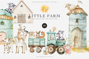 Nursery Little Farm Animals Set, an Object Graphic by Pati Paints