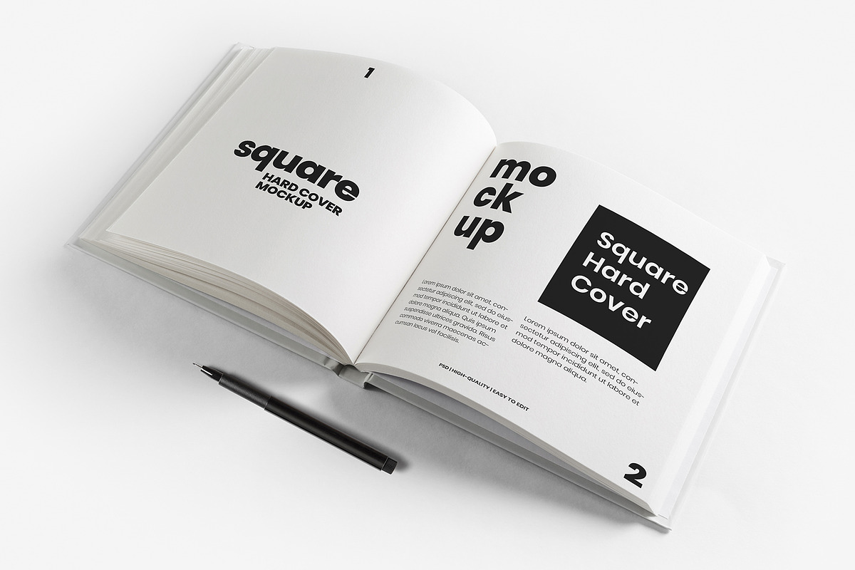 Square Hardcover Book Mockup, a Books & Magazine Mockup by Graphic Xtreme (Photo 1 of 4)